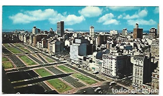 Postales: VISTA AEREA DE LA AVENIDA 9 DE JULIO - AERIAL VIEW OF THE 9 OF JULY AVENUE.- BUENOS AIRES-ARGENTINA