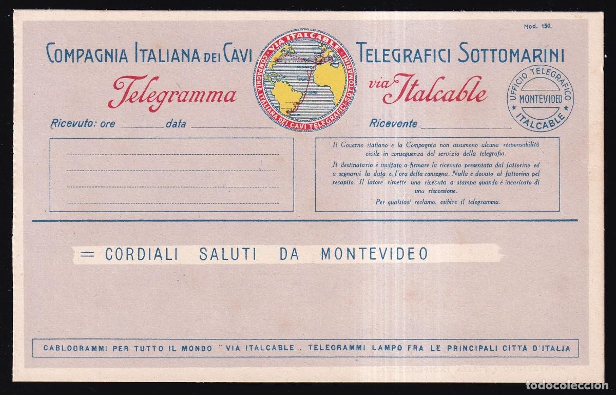 Postais: *Montevideo* Compagnia Italiana dei Cavi Telegrafici Sottomarini. Nueva.