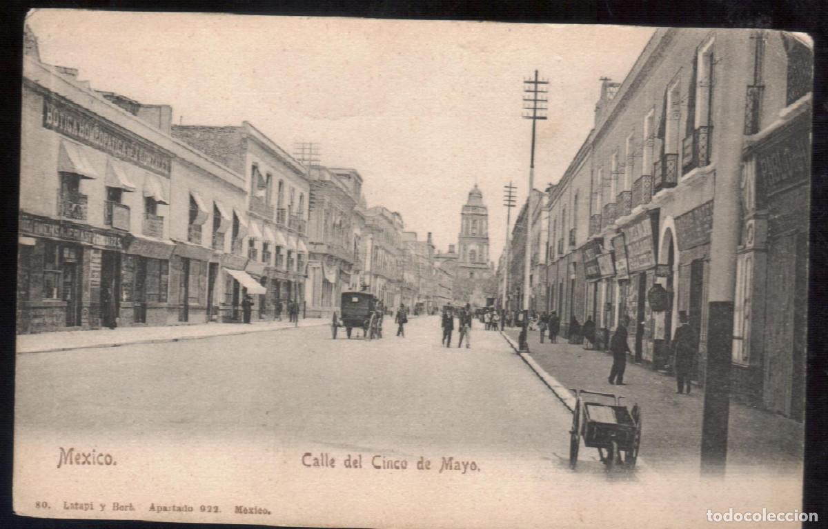 Postales: M&eacute;xico/M&eacute;jico calle del Cinco de Mayo