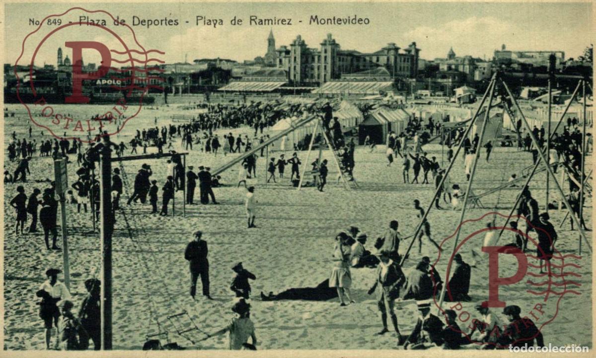 Postales: URUGUAY. MONTEVIDEO. PLAZA DE DEPORTES. PLAYA RAMIREZ