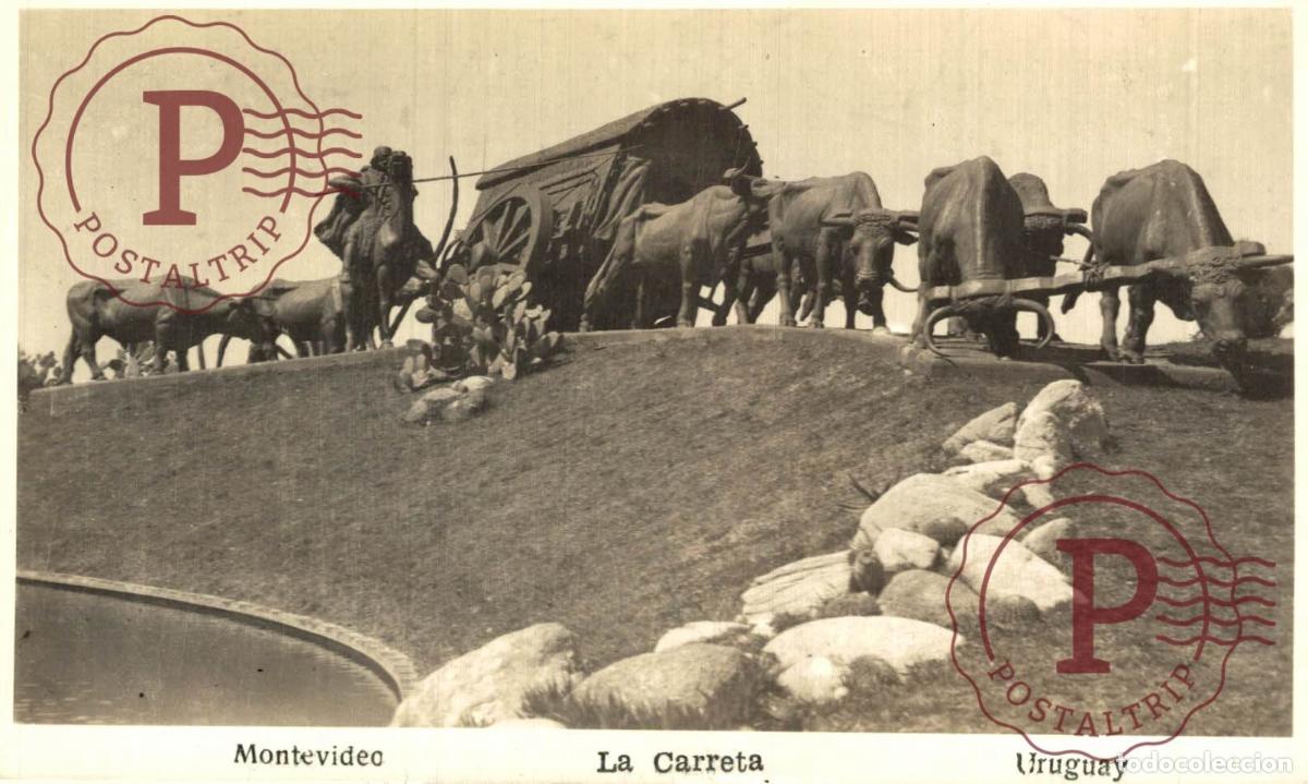 Postais: URUGUAY MONTEVIDEO CARRETA RPPC FOTOGRAFICA
