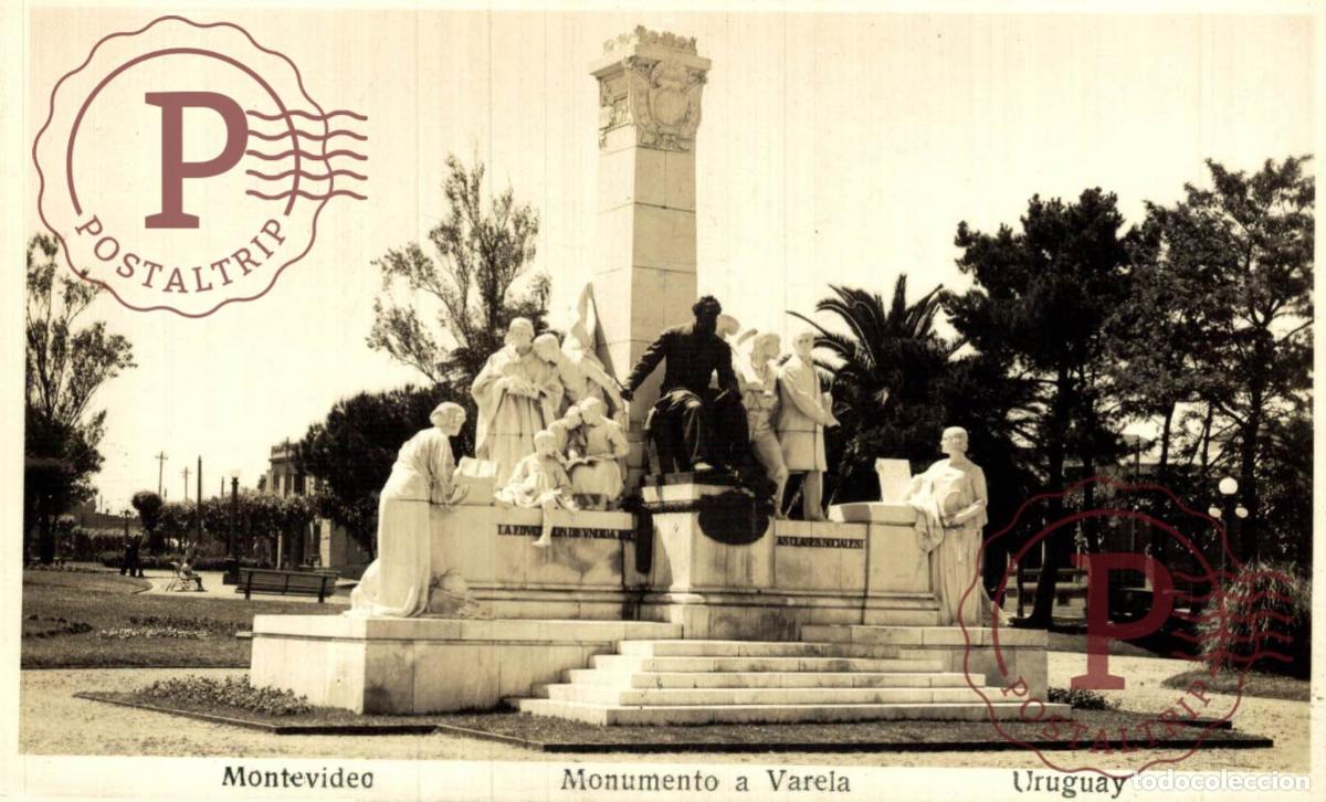 Postales: URUGUAY MONTEVIDEO MONUMENTO A VARELA. RPPC FOTOGRAFICA