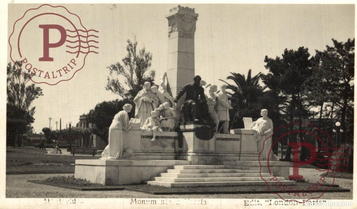 Postales: URUGUAY. MONTEVIDEO. MONUMENTO A VARELA. RPPC FOTOGRAFICA