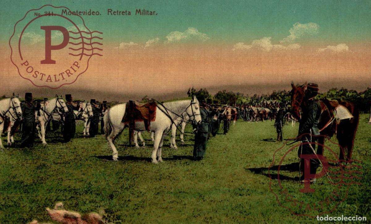 Postales: URUGUAY. MONTEVIDEO. RETRETA MILITAR