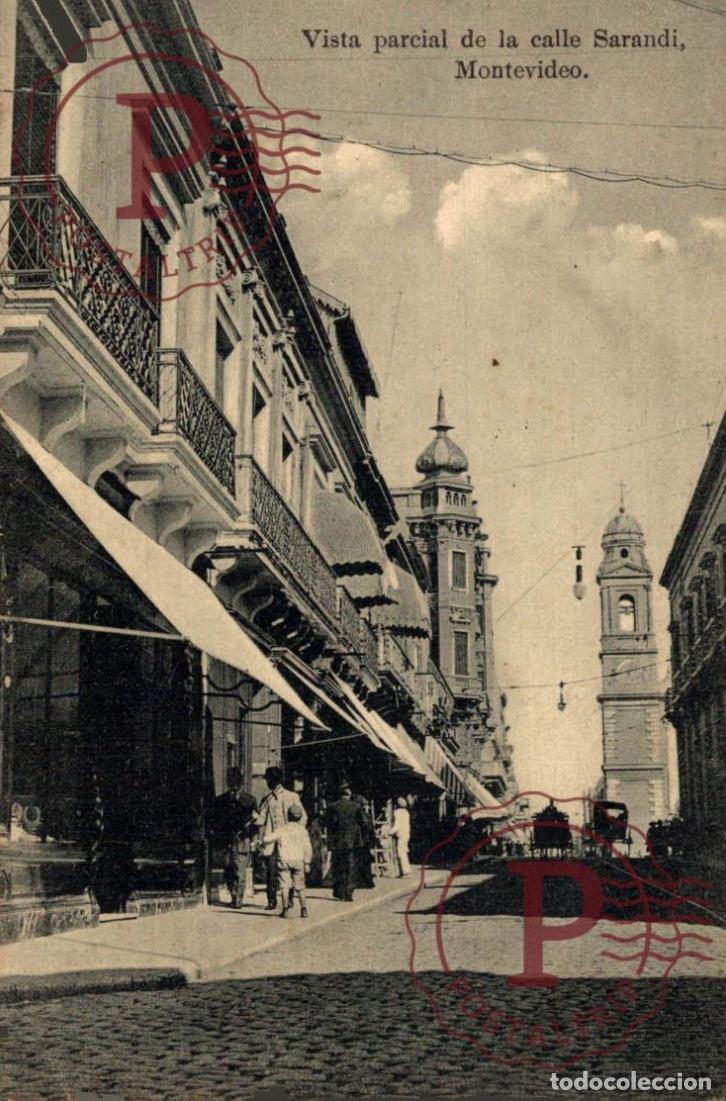 Postales: URUGUAY. MONTEVIDEO. CALLE SARANDI. PARCIAL