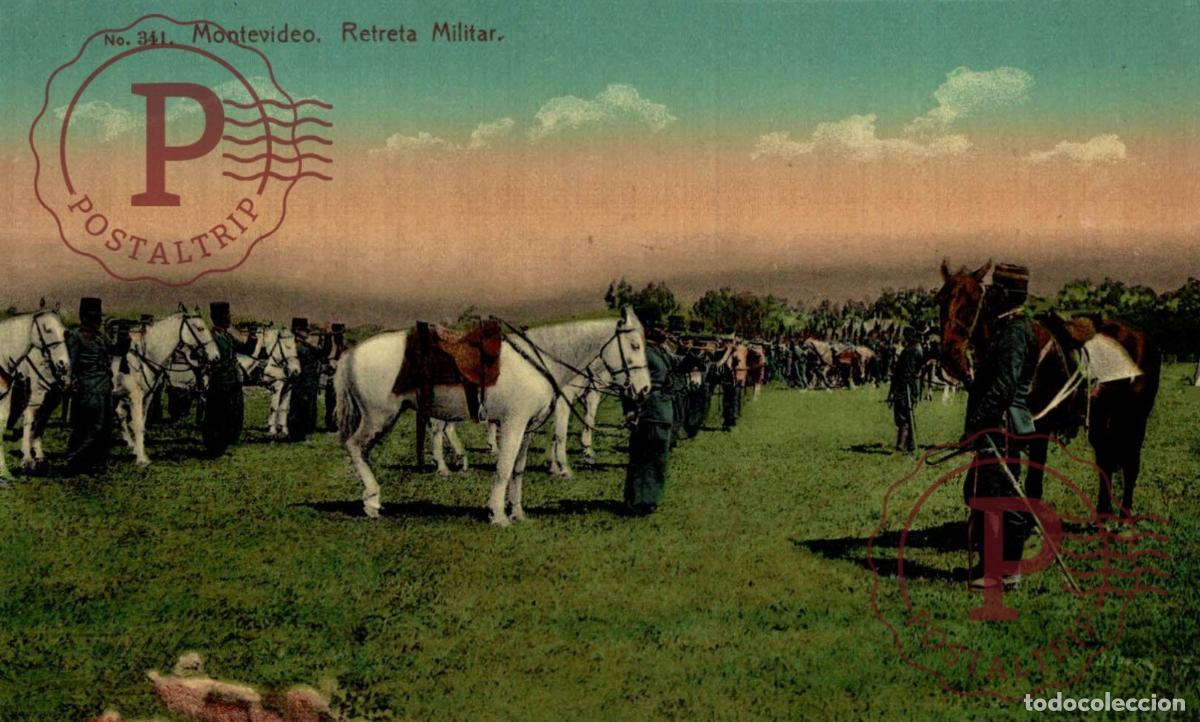 Postales: URUGUAY. MONTEVIDEO. RETRETA MILITAR.