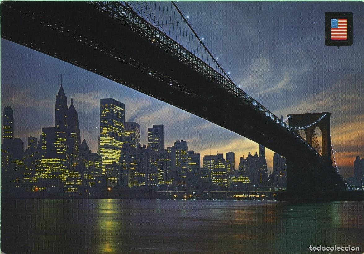 Postales: N&ordm; 7-CINCO CONTINENTES. Nueva York (Estados Unidos). Puente de Brookyn. Sin circular. ED. ESCUDO DE