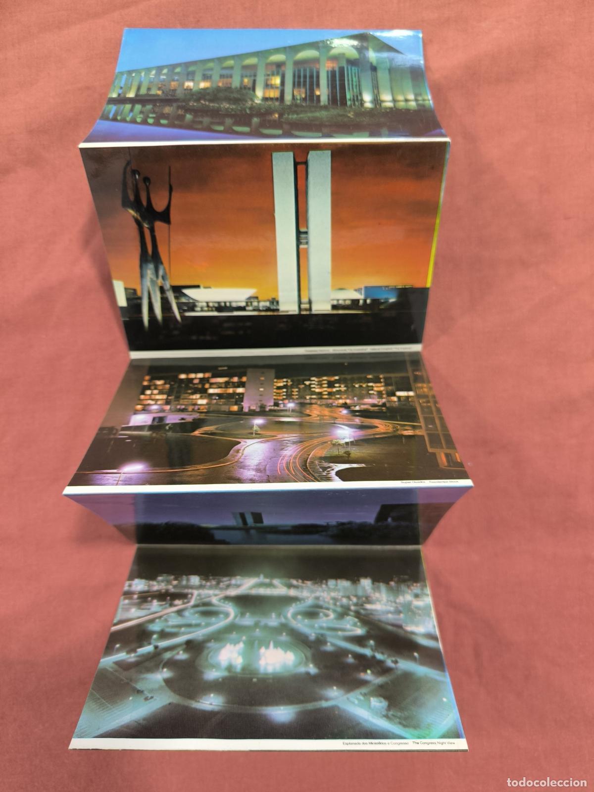 Postales: Postal Desplegable Brasilia &ndash; Acorde&oacute;n de Monumentos Nocturnos Brasil