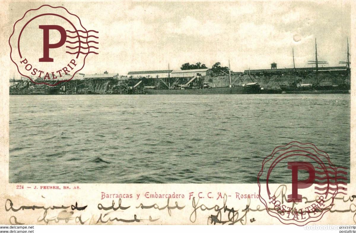 Postkarten: 1904 ARGENTINA. BARRANCAS Y EMBARCADERO F C C A ROSARIO REP ARGENTINA