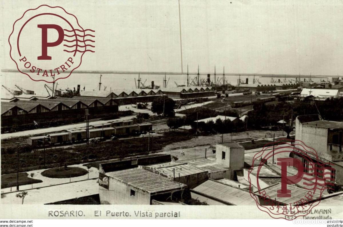 Postales: ARGENTINA. ROSARIO EL PUERTO VISTA PARCIAL RPPC FOTOGRAFICA