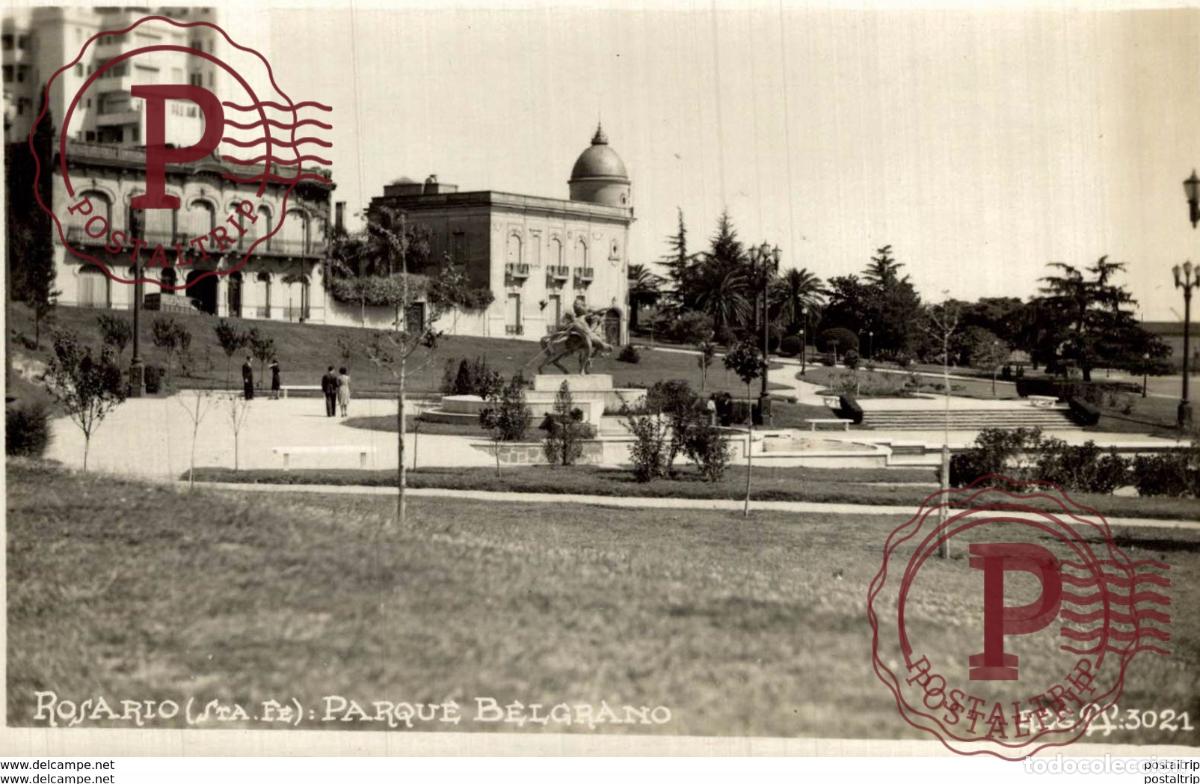 Postales: RPPC FOTOPOSTAL ROSARIO PARQUE BELGRANO ARGENTINE REPUBLICA ARGENTINA