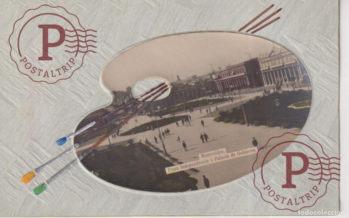 Cartes Postales: URUGUAY. MONTEVIDEO. PLAZA INDEPENDENCIA Y PALACIO GOBIERNO. PALETA. RPPC FOTOGRAFICA