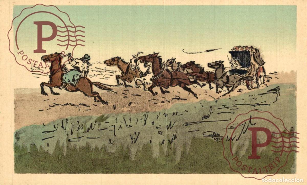 Postales: URUGUAY 1925. COSTUMBRES DEL CAMPO. GAUCHO Y DILIGENCIA. ED VDA MORETTI ILUSTRACION ILLUSTREE