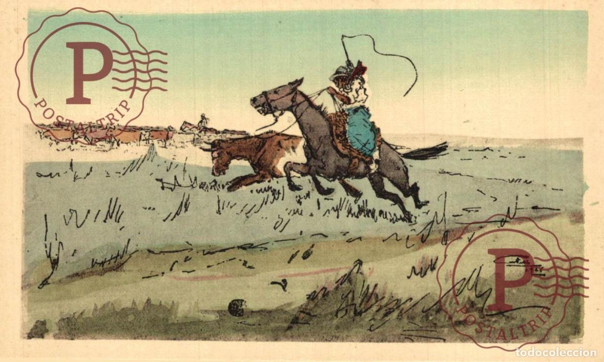 Postales: URUGUAY 1925. COSTUMBRES DEL CAMPO. GAUCHO AL GALOPE.. ED VDA MORETTI ILUSTRACION ILLUSTREE
