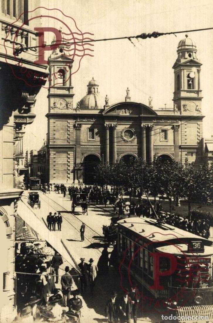 Postales: URUGUAY MONTEVIDEO CATEDRAL TRANVIA LINEA 36 RAMIREZ. TRAMWAY