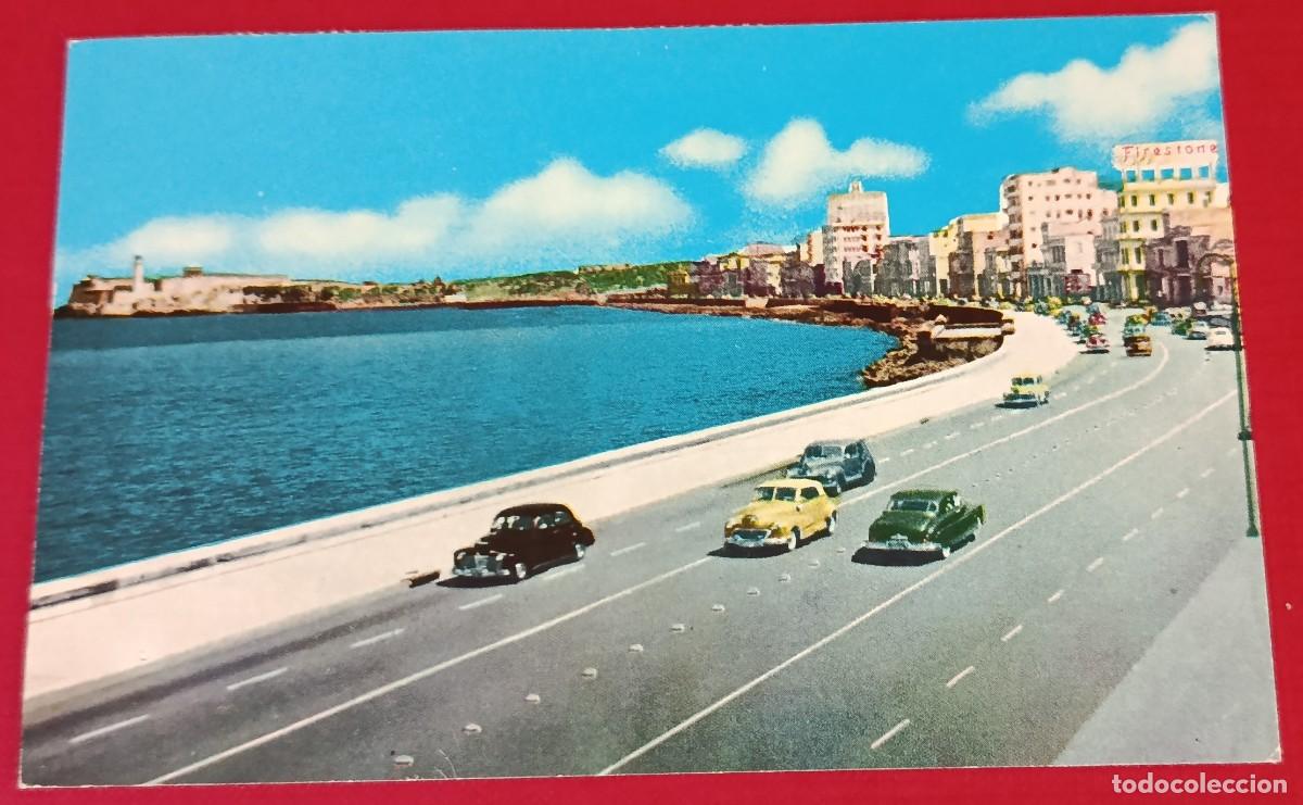 Postales: TARJETA POSTAL AVDA MALEC&Oacute;N - HABANA - CUBA 1956 CON SELLOS 1 Y 29 CENTAVOS