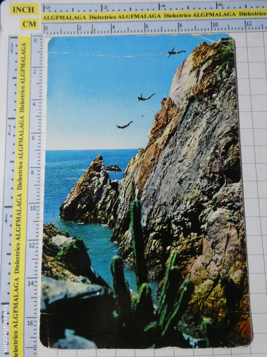 Postales: POSTAL DE M&Eacute;XICO. 3 CAMPEONES CLAVADISTAS EN LA QUEBRADA ACAPULCO. 232