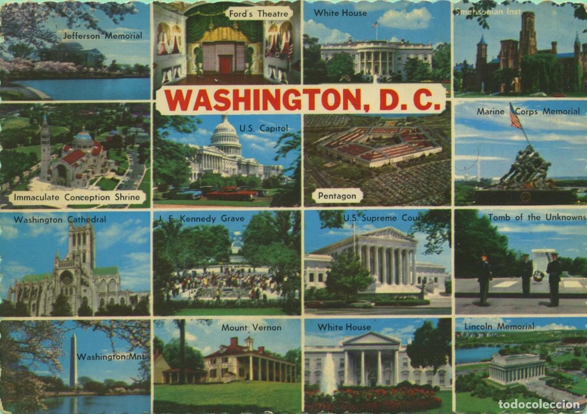 Postales: N&ordm; 67983-C-WASHINGTON, D.C. EE.UU. Diversos aspectos. Sin circular. ED. DP