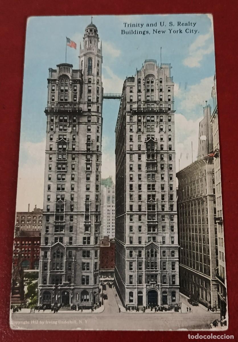 Postales: TARJETA POSTAL EDIFICIOS TRINITY Y U.S. REALTY - NEW YORK 1915 - EU