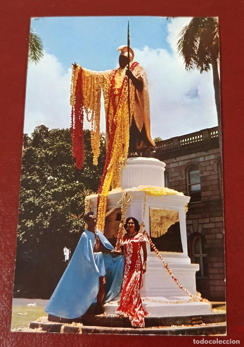 Postales: TARJETA POSTAL ESTATUA REY KAMEHAMEHA I - HONOLULU - HAWAI 1957