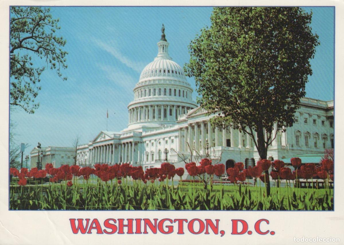 Postales: USA Washington D C US Capitol Building With Red Tulips Spring View *YBB387