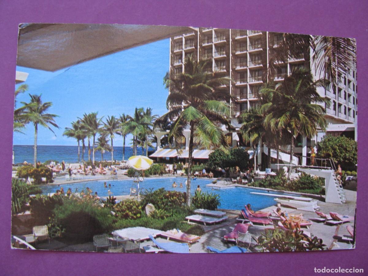 Postales: POSTAL DE PUERTO RICO. SAN JUAN. PISCINA DEL HOTEL SHERATON. CIRCULADA