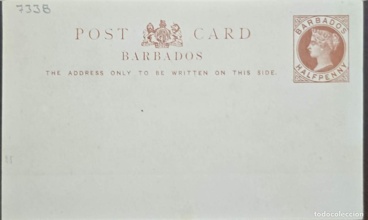 Postales: MI) 1882, BARBADOS, POSTAL STATIONERY CARD; FEATURES THE ROYAL COAT OF ARMS OF THE UNITED KINGDOM FL