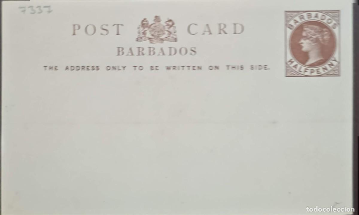 Postales: MI) 1892, BARBADOS, POSTAL STATIONERY CARD; THE TOP CENTER BEARS THE TEXT &rdquo;POST CARD&rdquo; FLANKED BY THE