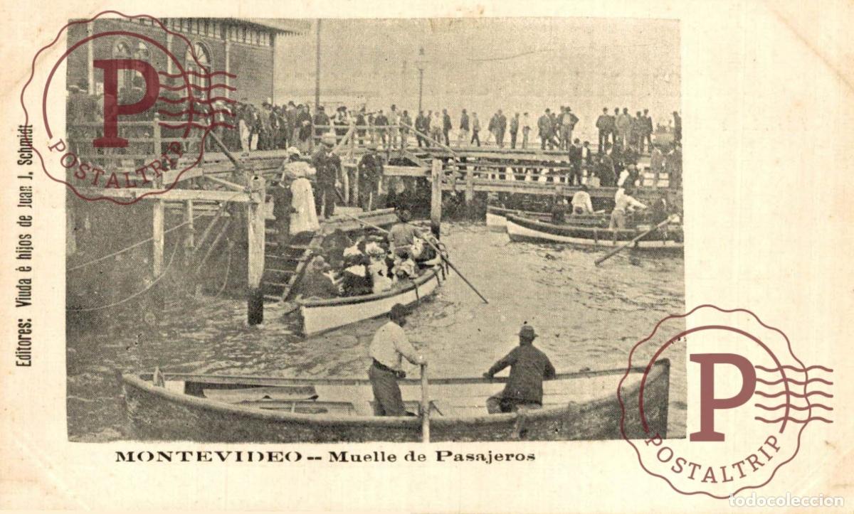 Postales: URUGUAY MONTEVIDEO MUELLE DE PASAJEROS. EDITORES VIUDA J SCHMIDT