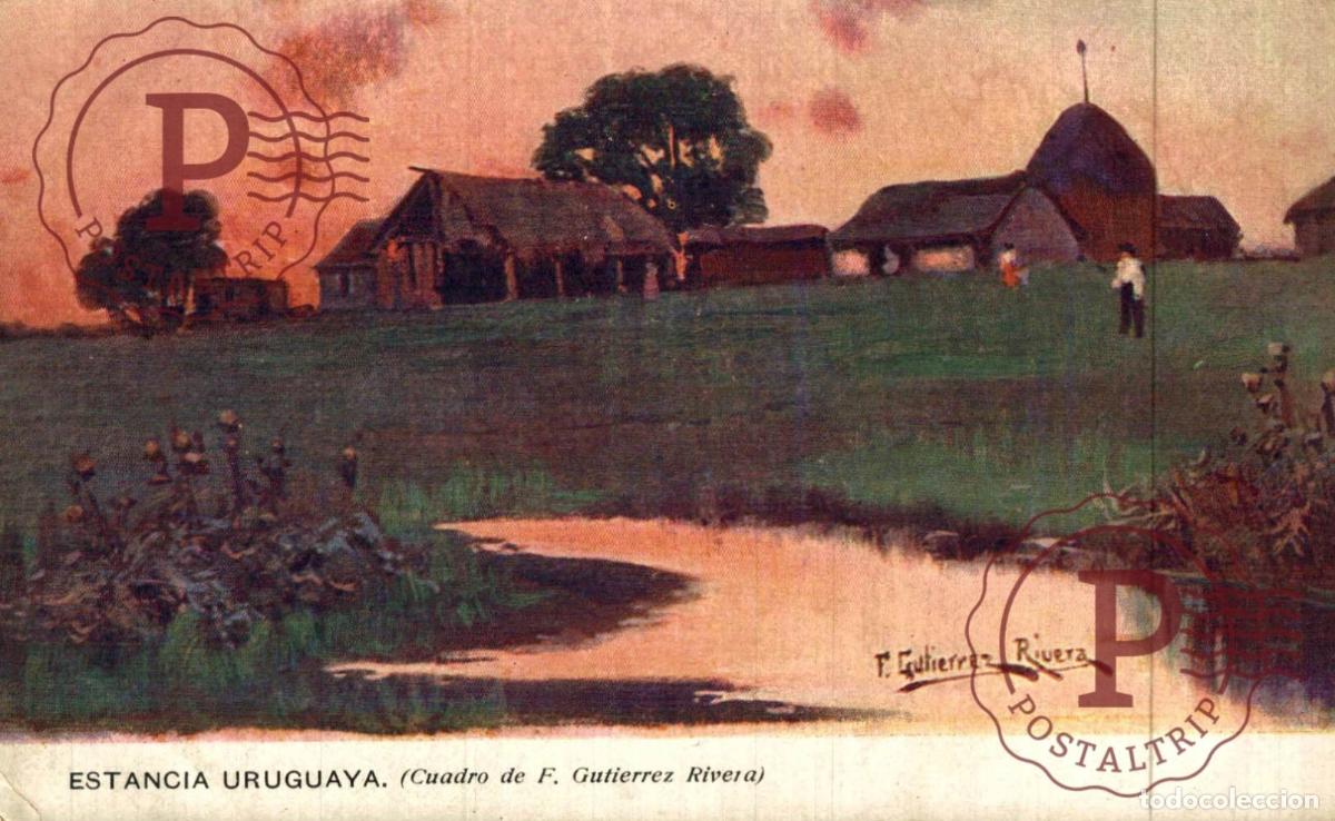 Postales: URUGUAY ESTANCIA URUGUAYA CUADRO F GUTIERREZ RIVERA ARTE RURAL