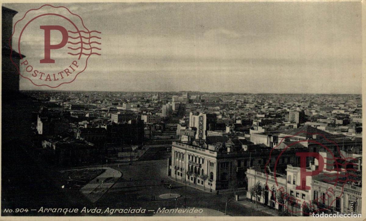 Postales: URUGUAY MONTEVIDEO ARRANQUE AVENIDA AGRACIADA. RPPC FOTOGRAFICA