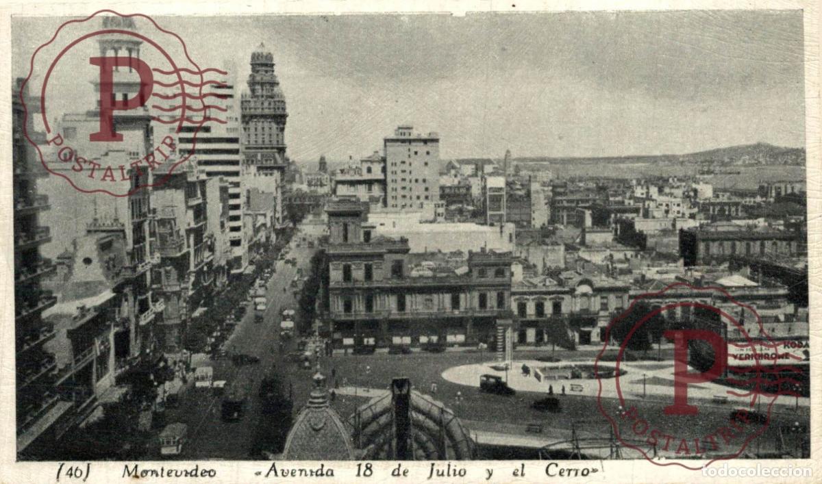 Postales: URUGUAY. MONTEVIDEO AV 18 DE JULIO Y EL CERRO
