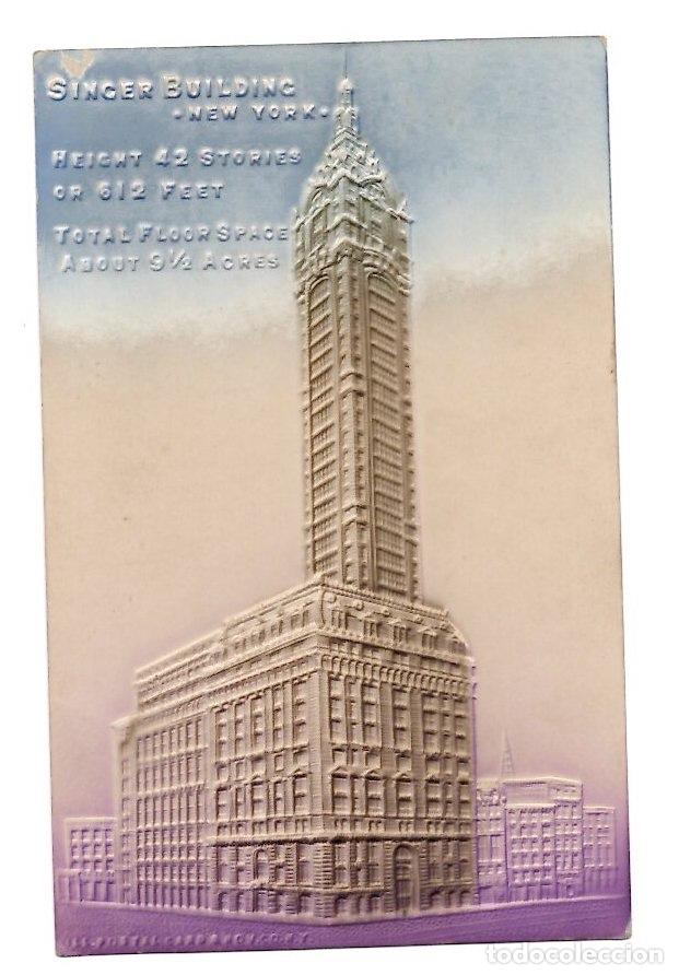 Postales: TARJETA POSTAL RELIEVE SINGER BUILDING NEW YORK. C.1910