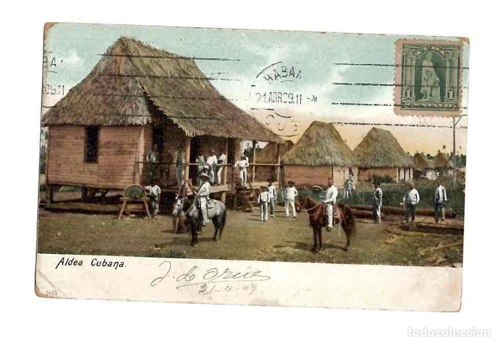 Postales: TARJETA POSTAL ALDEA CUBANA A&Ntilde;O 1909