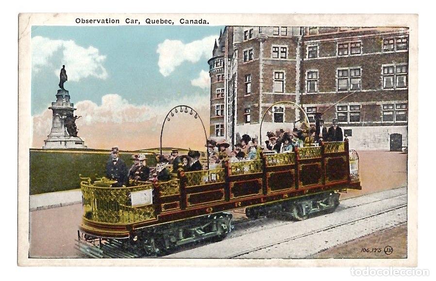 Postales: TARJETA POSTAL OBSERVATION CAR, QUEBEC, CANADA. C.1910