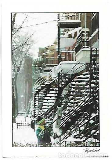 Postales: &rdquo; NEIGE SUR LES ESCALIERS &rdquo;, RUE ADAM.- MONTREAL / CANADA
