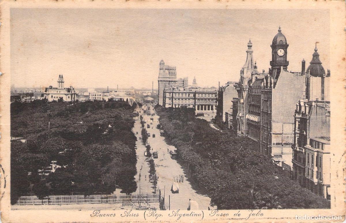 Postales: Postal de Paseo de Julio en Buenos Aires, Argentina