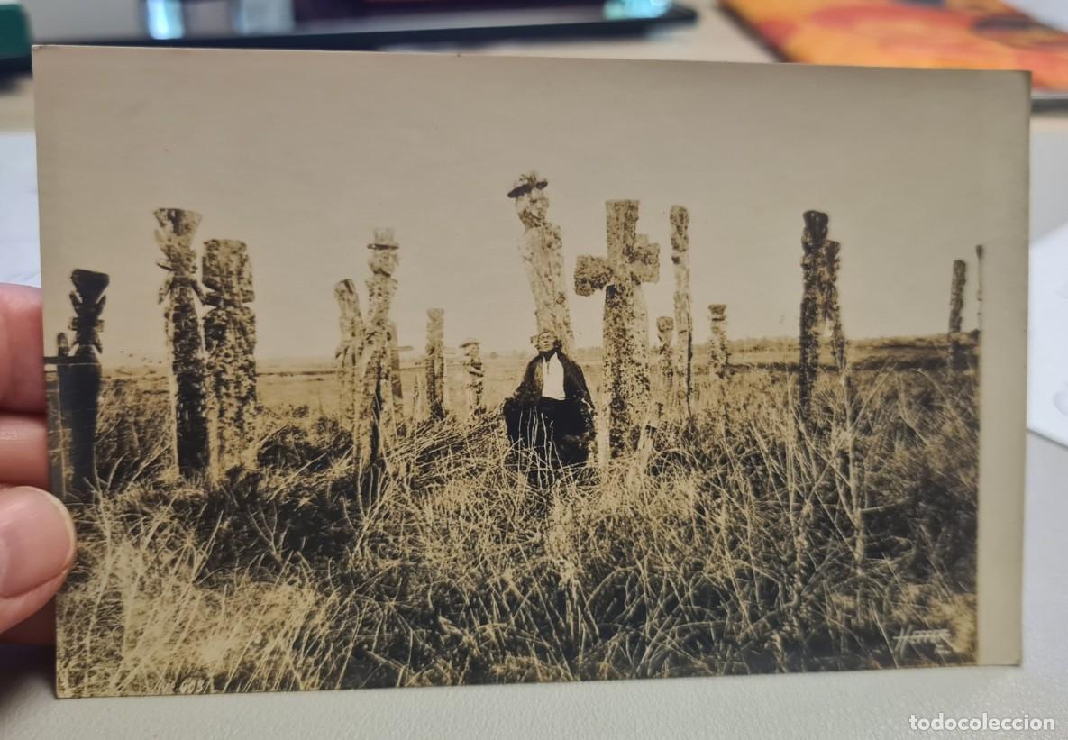 Postales: Antigua postal de Chile conocida como Cementerio Araucano o Cementerio Mapuche de 1911 de Heffer