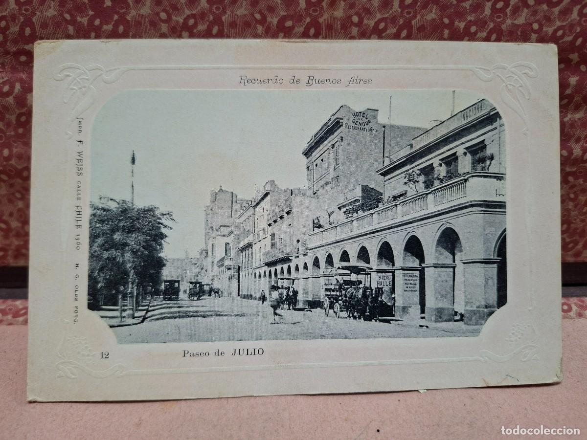 Postales: ANTIGUA POSTAL RECUERDO DE BUENOS AIRES ARGENTINA PASEO DE JULIO