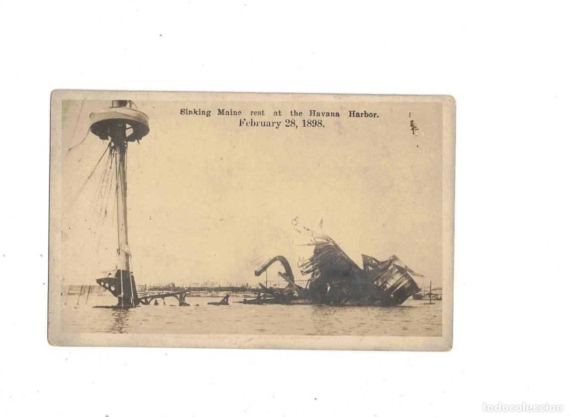 Postales: CUBA. HAVANA HARBOR. HUNDIMIENTO DE EL MAINE 28.02.1898