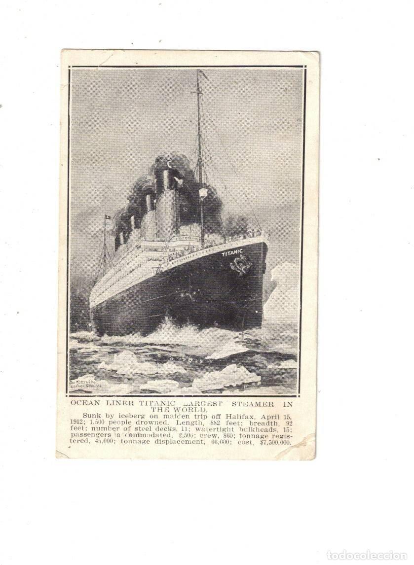 Postales: BARCO. EL TITANIC. ESCRITA DE NEW YORK A BARCELONA