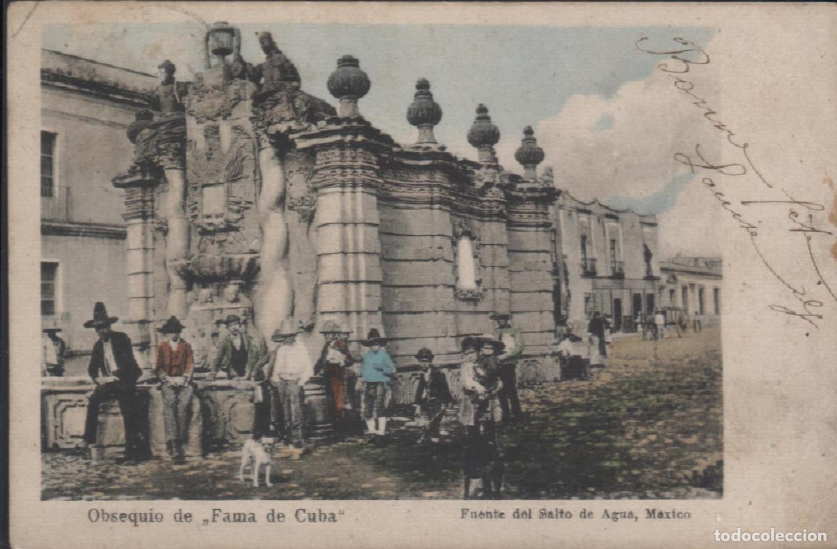 Postales: M&eacute;xico Fuente del Salto del Agua.Editada en Venezuela.Imagen de 1896.Rarisima
