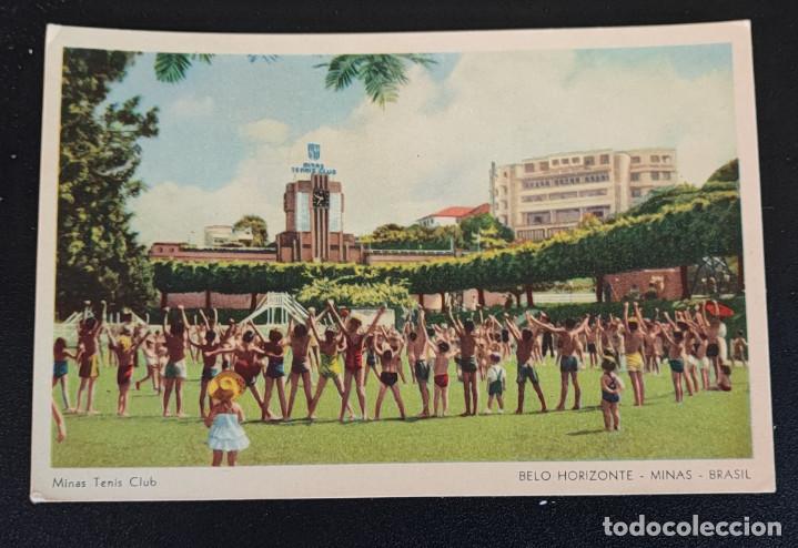 Cartoline: TENIS CLUB, BELO HORIZONTE, MINAS, BRASIL, POSTAL ANTIGUA COLOREADA