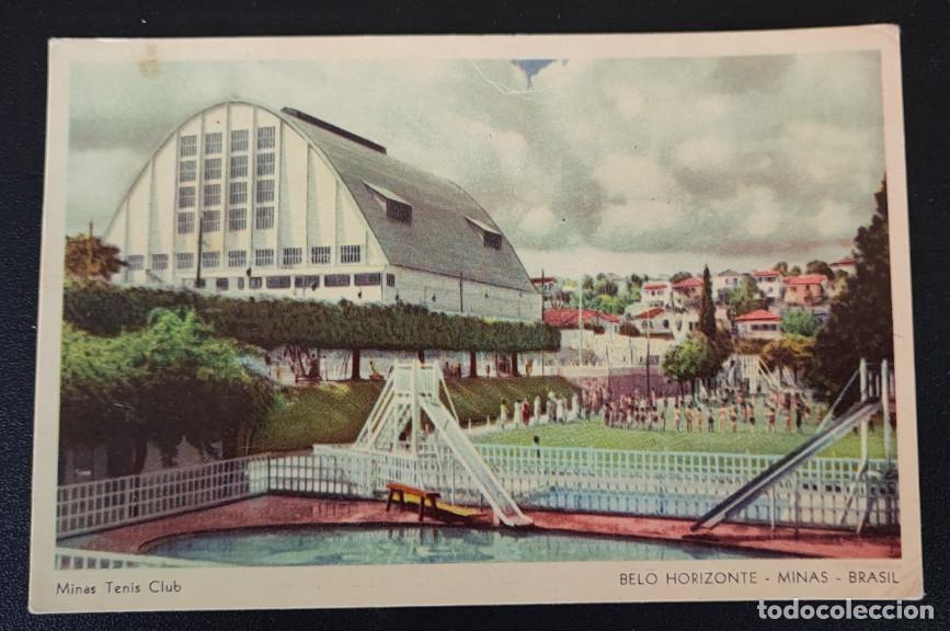 Postkarten: TENIS CLUB, BELO HORIZONTE, MINAS, BRASIL, POSTAL ANTIGUA COLOREADA, B