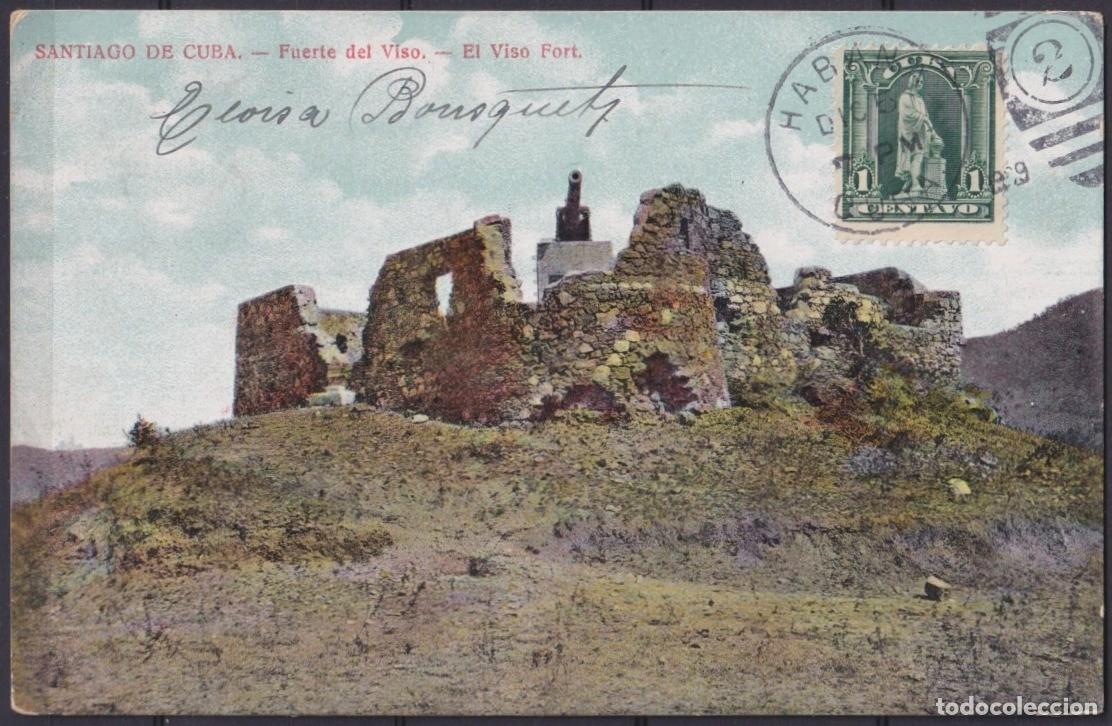 Cartoline: POS-1893 CUBA POSTCARD 1909 SANTIAGO DE CUBA EL VISO FORT TO GERMANY.