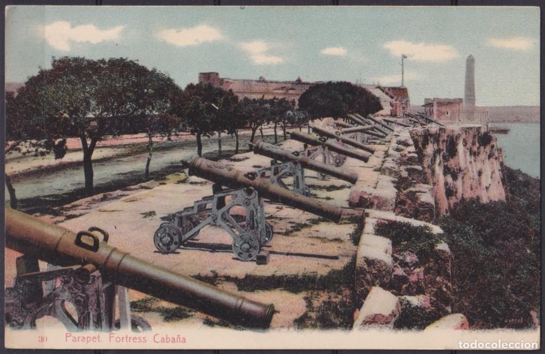 Cartoline: POS-1898 CUBA POSTCARD 1908 ARTEMISA TO USA. HAVANA PARAPET FORTRESS CABA&Ntilde;A.