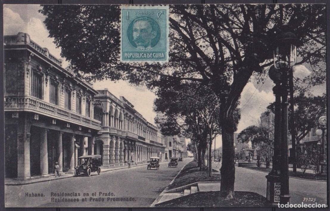 Cartoline: POS-1928 CUBA POSTCARD CIRCA 1917 HAVANA RESIDENCE ET PRADO PROMENADE TO ARGENTINA.