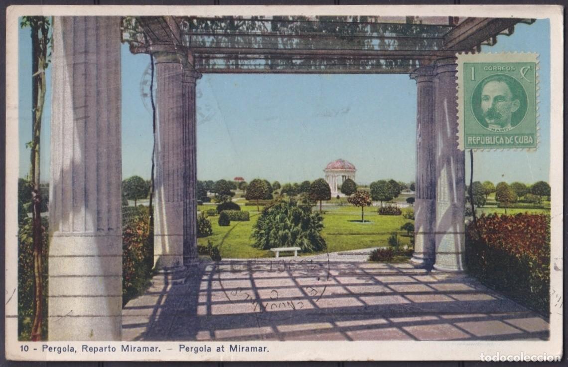Cartoline: POS-1935 CUBA POSTCARD 1930 HAVANA PERGOLA OF MIRAMAR FIVE AVENUE TO ARGENTINA.
