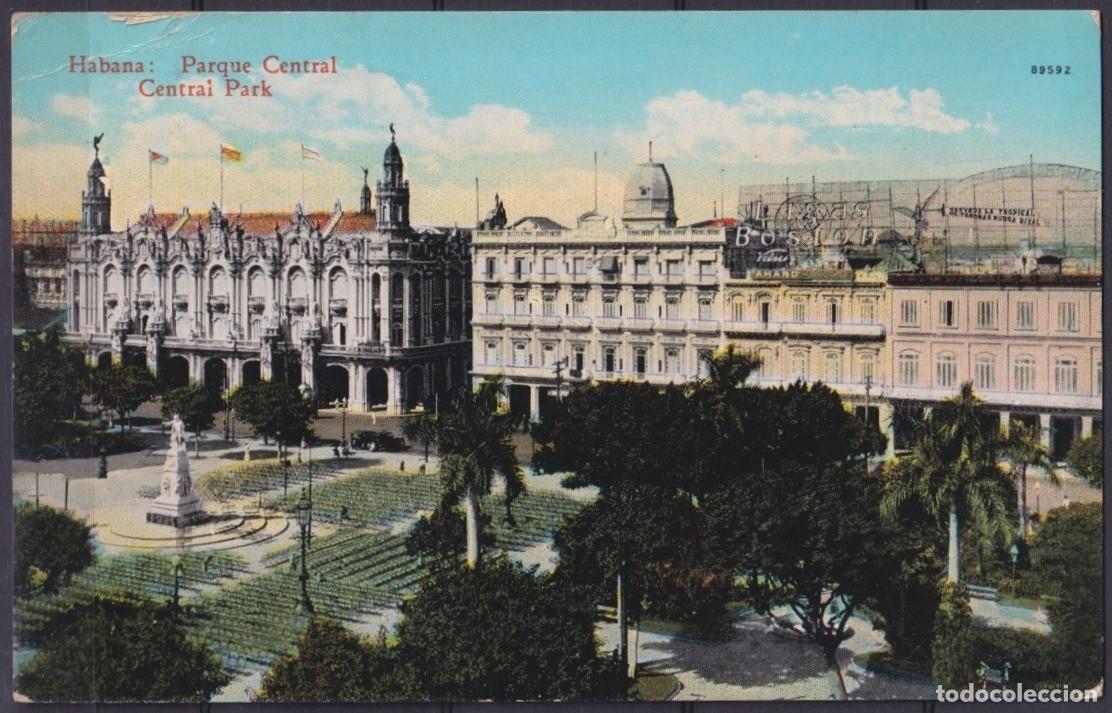 Cartoline: POS-1944 CUBA POSTCARD 1929 HAVANA CENTRAL PARK GUANTANAMO TO ARGENTINA.