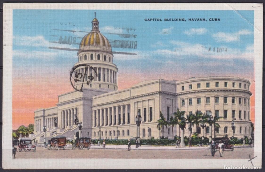 Cartoline: POS-1949 CUBA POSTCARD 1936 HAVANA NATIONAL CAPITOL VIEW TO ARGENTINA.